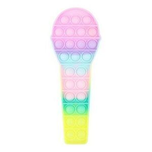 Fidget Toy Microphone Push Pop Bubble Pastel Rainbow Silicone Sensory